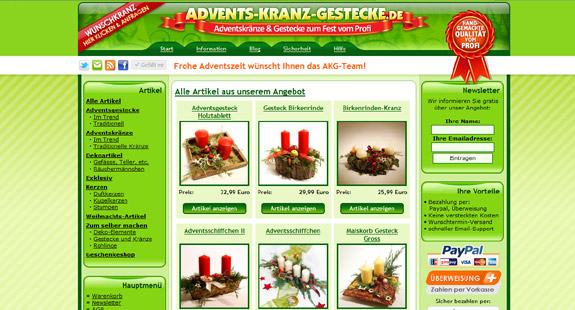 Adventkranz, Adventsgestecke und mehr