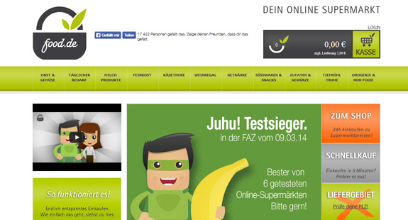 Lebensmittel einfach Onlinebestellen...